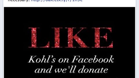 Kohl's Toys for Tots Facebook Update