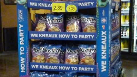 Tostitos Mardi Gras/Super Bowl Pallet Display