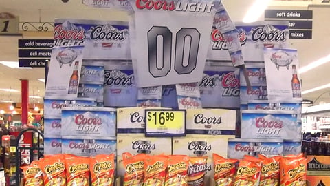 Coors Light Football Endcap