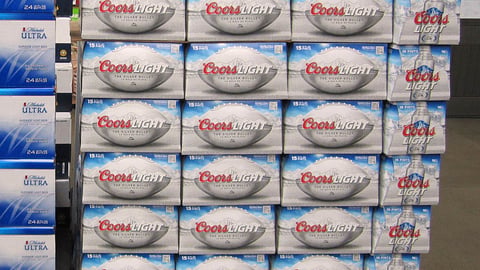 Coors Light Football Packaging Pallet