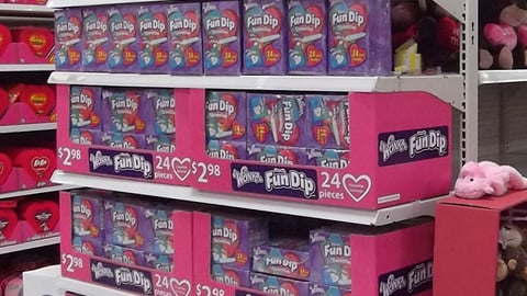 Walmart 'More Valentine's Day' Wonka Fun Dip Endcap