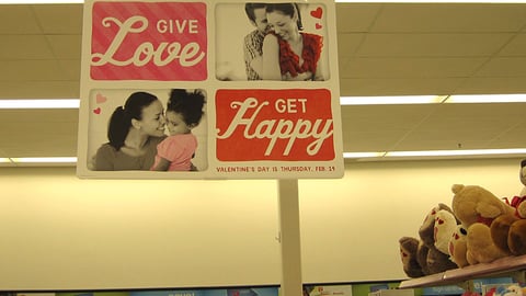 Walgreens Valentine's Day Ceiling Sign