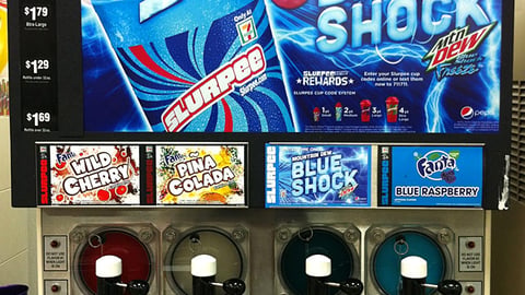 7-Eleven Mountain Dew Slurpee Translite Sign