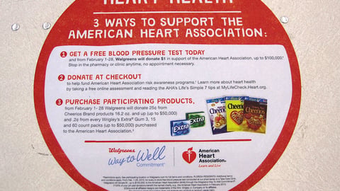 Walgreens 'Heart Health' Counter Cling