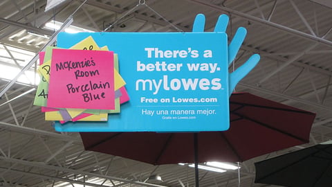 'MyLowes' Ceiling Sign