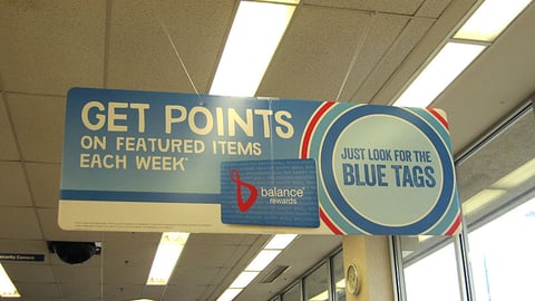 Walgreens 'Get Points' Balance Rewards Ceiling Sign