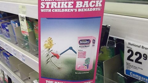 Benadryl 'Strike Back' Shelf Talker 