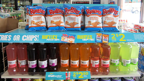 Ruffles 7-Eleven 'Crispy Fries' Shelf Sign