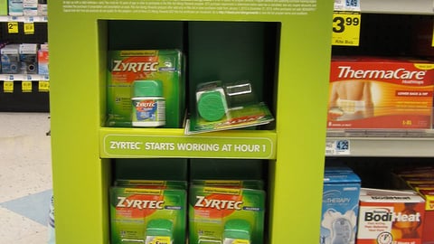 J&J Rite Aid 'Allergy Rewards' Floorstand