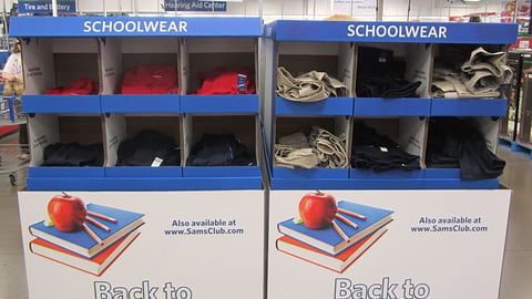 Sam's Club Back to School Apparel Pallets