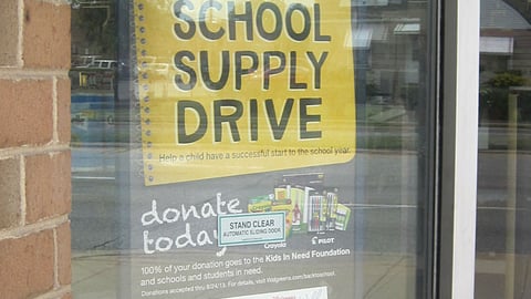 Walgreens 'School Supply Drive' Window Poster