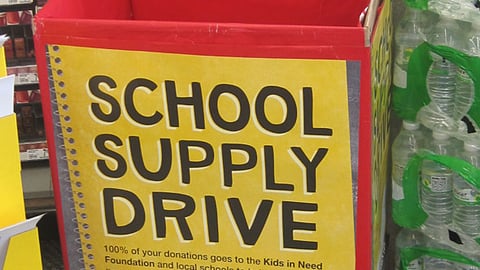Walgreens 'School Supply Drive' Dump Bin
