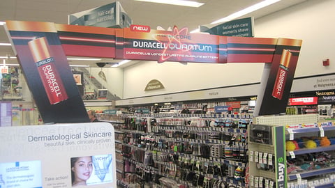 Duracell Quantum Walgreens Aisle Archway