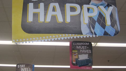 Walgreens Back-to-School Ceiling Signs