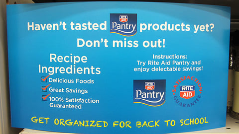 Rite Aid Pantry 'Back to School' Shelf Sign