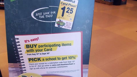 Safeway 'Your School Gets 10% Back' Standee