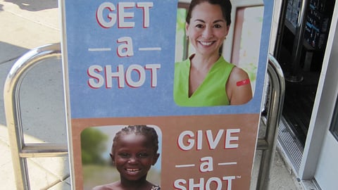 Walgreens 'Get a Shot, Give a Shot' A-Board