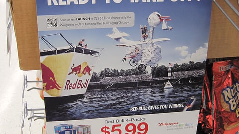 Red Bull Walgreens 'Flugtag' Shelf Sign