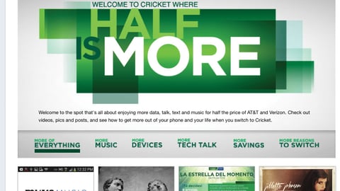 Cricket Wireless Facebook Page