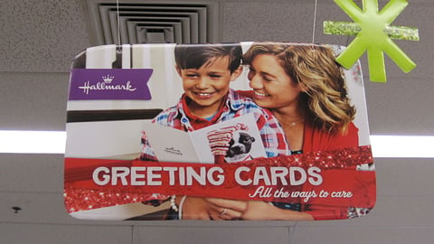 Walgreens Hallmark Holiday Ceiling Sign