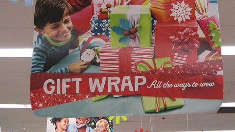 Walgreens Holiday 'Gift Wrap' Ceiling Sign