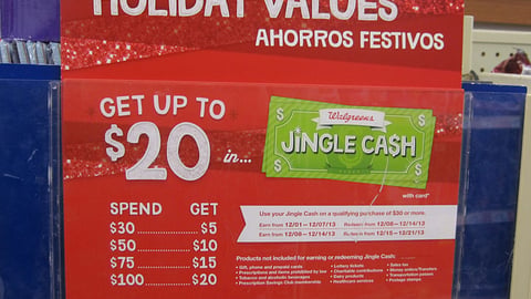 Walgreens 'Jingle Cash' Shelf Sign