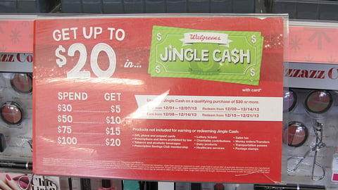 Walgreens 'Jingle Cash' Shelf Sign