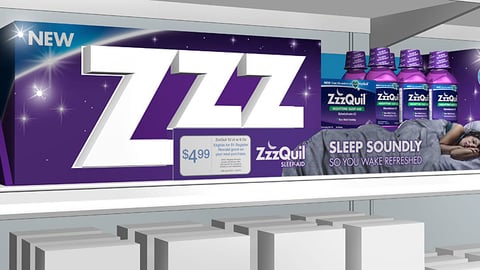 ZzzQuil Walgreens 'Snoring' Shelf Tray