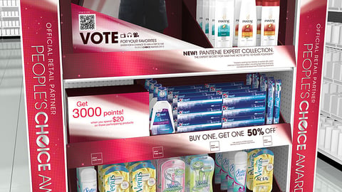 P&G People's Choice Awards Walgreens Endcap