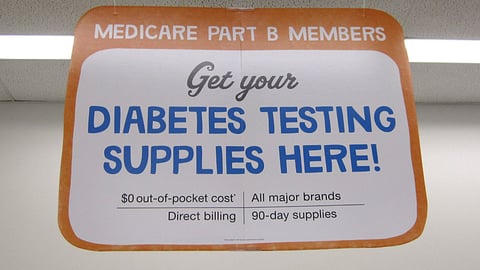 Walgreens 'Diabetes Testing Supplies' Ceiling Sign