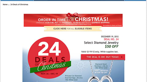 Costco '24 Deals of Christmas' Webpage