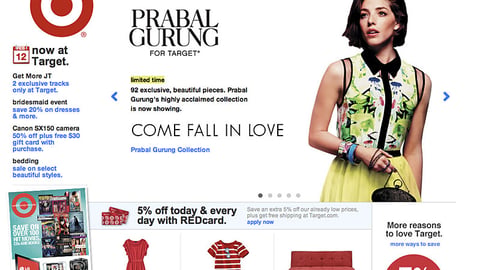 Target Prabal Gurung Carousel Ad