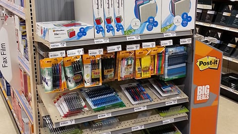 OfficeMax 'Save Time. Stock Up' Endcap