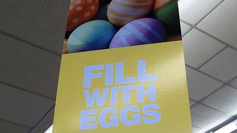 Target 'Fill With Eggs' Ceiling Sign