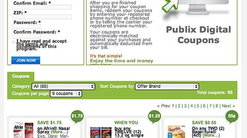 Publix Digital Coupons Landing Page