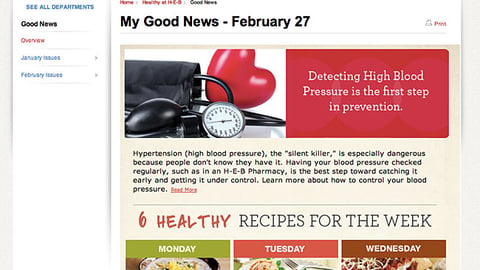 H-E-B 'Good News' Landing Page