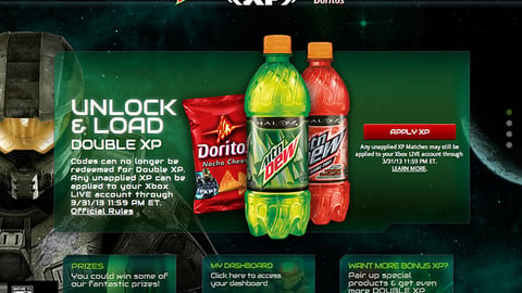 PepsiCo 'Unlock & Load Double XP' Page