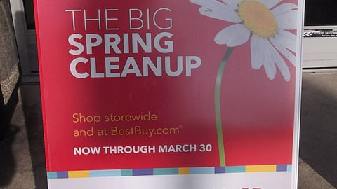 Best Buy 'Spring Cleanup' A-Board