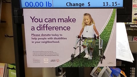 Dominick's 'Make a Difference' Checkout Sign