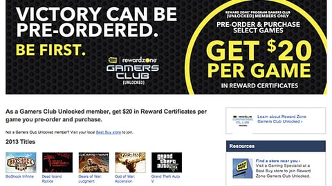 Best Buy 'Be First' Incentive Webpage