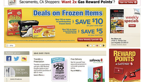 Safeway 'Deals on Frozen Items' Carousel Ad