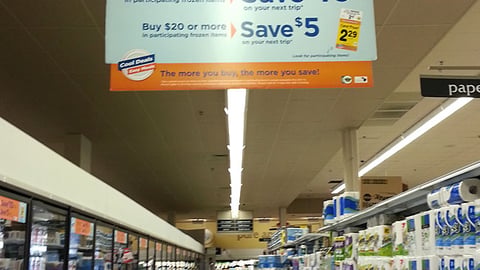 Dominick's 'Cool Deals, Easy Meals' Ceiling Banner