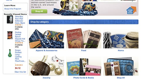 Walmart 'Empowering Women Together' Landing Page