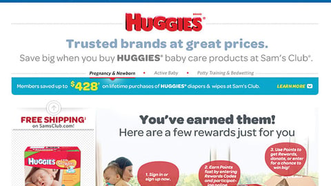 Sam's Club Kimberly-Clark Landing Page