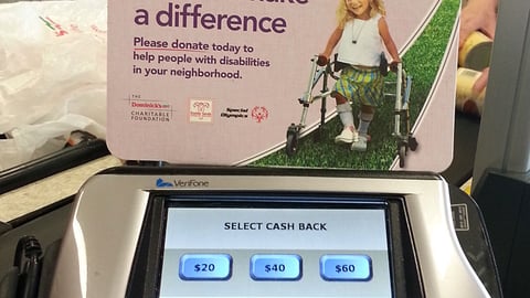 Dominick's 'Make a Difference' Checkout Sign