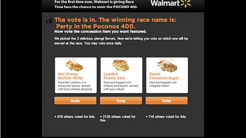 Walmart 'Fan Driven 400' Facebook Applet