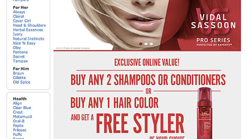 Vidal Sassoon Walmart.com Brand Showcase