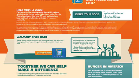 General Mills Walmart 'Outnumber Hunger' Webpage