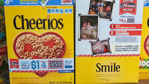 Cheerios Walmart 'Saluting Heroes Together' Packaging