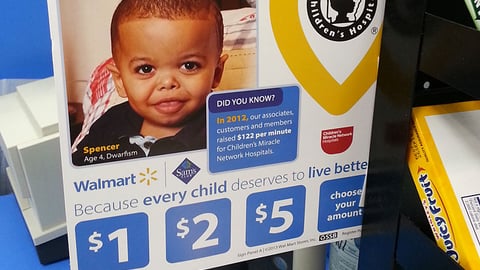 Walmart Children's Miracle Network Checkout Sign